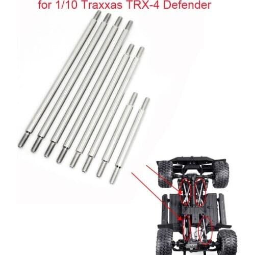 8Pcs Stainless Chassis Suspension Linkages Link Rod 324mm Wheelbase Upgrade Kit for 1/10 Traxxas TRX-4 Defender