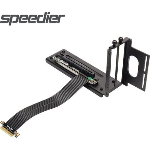 ADT Brand DIY Stand Professional PCIE4.0 X4 To X16 Riser Extension Cord Graphics Video Card 1U Vertical GPU 4.0 Extender+Bracket