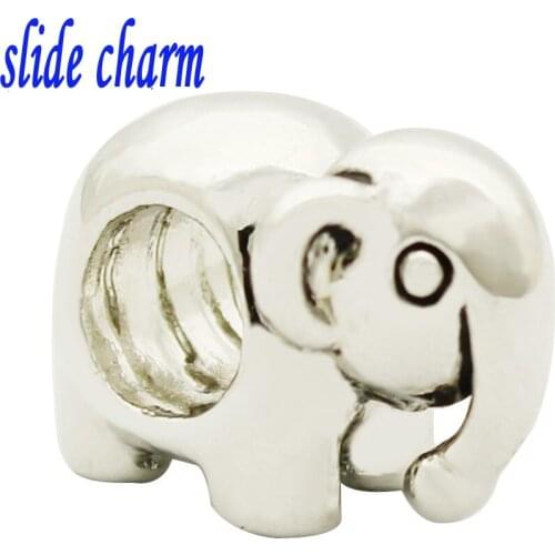 Slide charm Free shipping Indian elephant charm beads fit Pandora bracelet is the mother lover Christmas gift