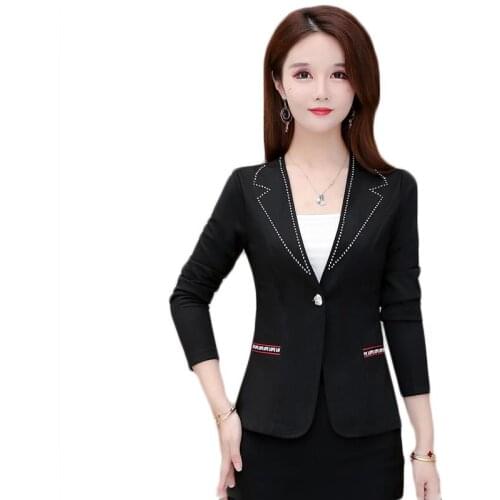 Plus Size 5XL Blazer Women Suit 2021 New Blazers Womens Suits Short Slim Spring And Autumn Jacket Female Coat Black Pink