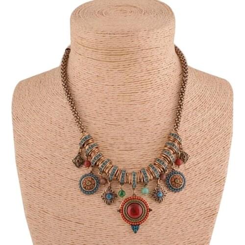 Gypsy Ethnic Tribal Turkish Boho Chain Bid Necklace Tassel Pendant Fringe