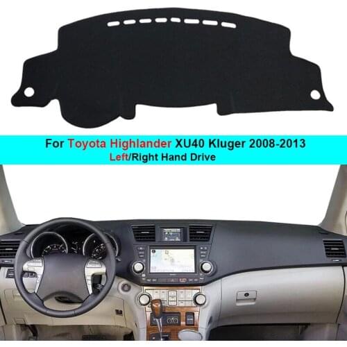 For Toyota Highlander Kluger XU40 2008 - 2012 2013 LHD RHD Rug 2 Layers Dashboard Cover Dash Mat Carpet Cape 2009 2010 2011