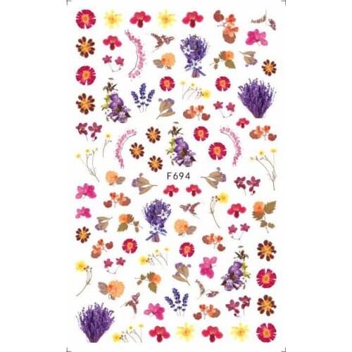 F-693-695 flower series 3d nail art stickers decal template diy nail tool decorations