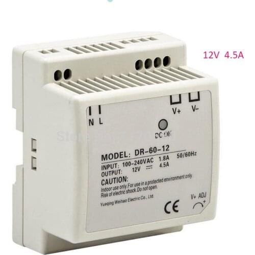 CE RoHS Certificated 60w 12v Din Rail Switching Power Supply For Industry