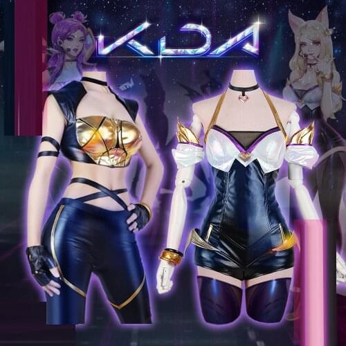 LOL KDA Ahri/Kaisa cosplay costume uniform wig earphone props Accessories outfits Halloween costumes for women cos