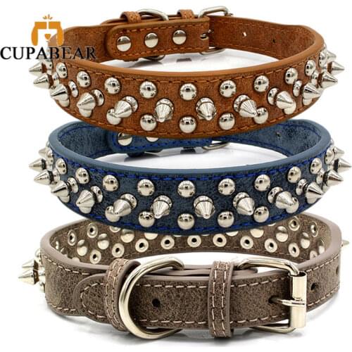 Leather Rivet Pet Dog Pinch Collar French Bulldog Bow Tie for Large Small Doggy Anti-Bite Chain Puppy Accessories