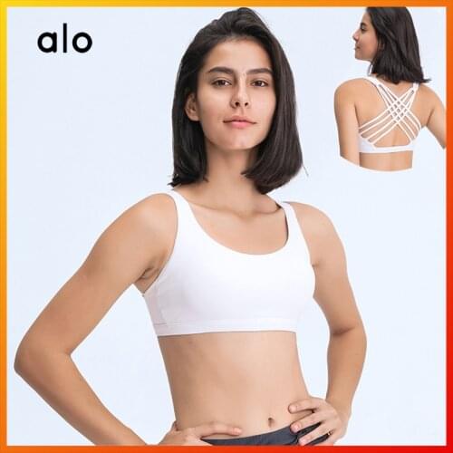 Alo Yoga Summer New Womens Sports Bra Running Sportswear Fitness Gym Ladies Sports Underwear Crop Top Tube Top Breathable DW003