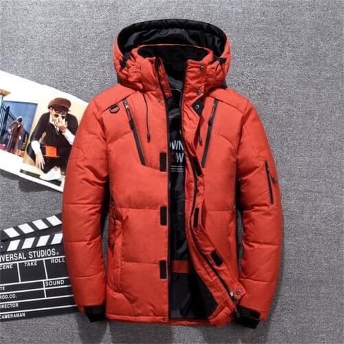 2021 new mens down parka jacket mens winter thick warm white duck down jacket hooded windbreaker parka oversized M-4XL