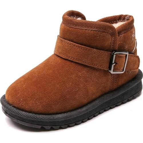 2021 New Childrens Snow Boots Boys and Girls Winter Cotton Shoes Plus Velvet Student One-step Childrens Shoes Waterproof Warm