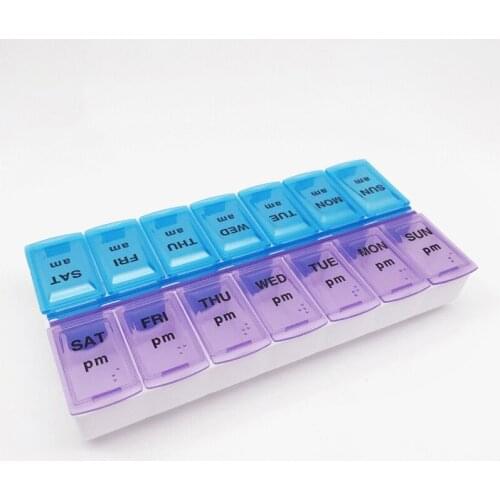 Massive 14 Grids 7 Days Weekly Pill Case Medicine Tablet Dispenser Organizer Pill Box Splitters Portable Pill Storage Container
