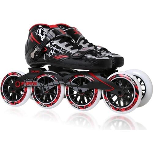 Original Cougar SR8 Speed Inline Skates Carbon Fiber Professional Competition Skate 4 Wheels Racing Skating Shoes Patines Patins