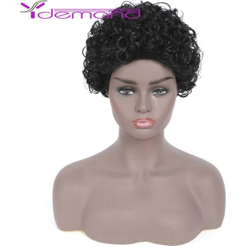 Y demand Afro Wig Women 2 Colors Short Fluffy Hair Wig For Black Women Kinky curly Synthetic Hair For Party Dance Cosplay Wigs