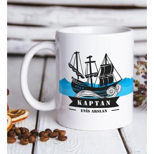 Personalized Captain White Mug Bardak-8