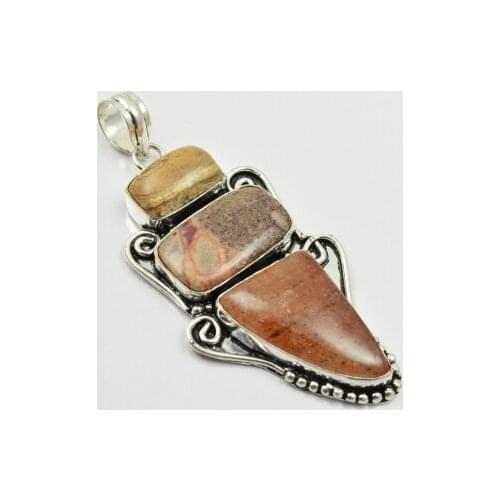 Jaspers Pendant Silver Overlay over Copper , 75 mm, P2567