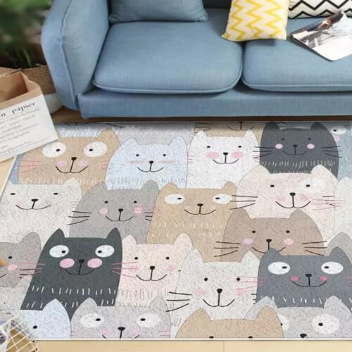 Popular cute kitty rug for children room ,big size living room carpet, rectangle tatami ground mat , decoration floor mat