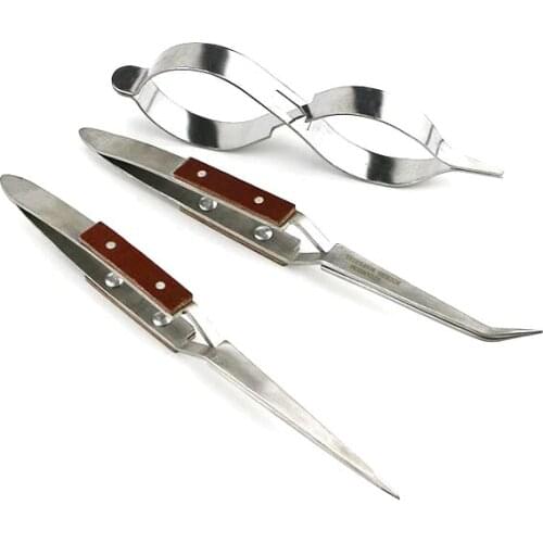 Pro Jewelry Soldering Tweezers Straight Curved Tip Selflock Welding Tweezer Cross Locking Jewelry Making Craft Tool for Jeweler