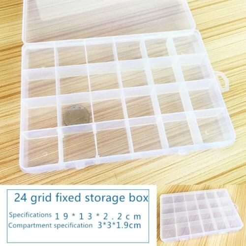 Transparent Plastic Storage Box 24 Small Squares Square Multifunctional Display Box Jewelry Small Plastic Manager