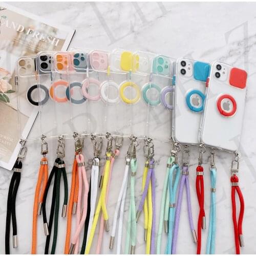 Ring sliding window camera protection Transparent Soft Cover Case For iPhone 11 12 Pro Max MiNi XS Max X XR 7 8 plus SE 2020