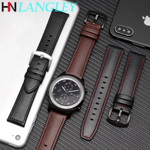 For Huawei Watch 2pro Watchband 22mm Genuine Leather Strap Silicone inside for HuaWei Honor Magic/Dream Watch Bracelet Watch GT