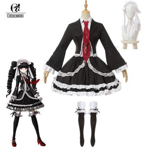 ROLECOS Danganronpa Celestia Ludenberg Cosplay Costume Cosplay Game Danganronpa Costume School Uniform Women Halloween Full Set