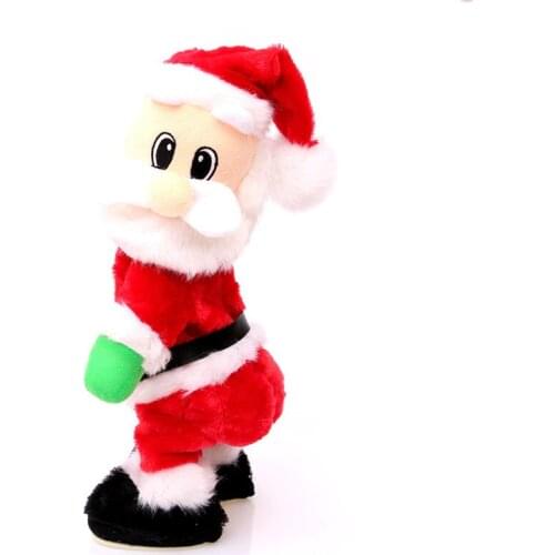 Christmas Electric Santa Claus Doll Swing Elderly Toy Dancing Santa Ornament Christmas Greeting Decorations Plush Kids Toys