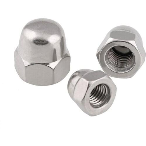 Hex Acorn Nut UNC 8#, 10#, 1/4", 5/16", 3/8" 304 Stainless Steel Hexagon Decorative Semicircle Cap Cover Nuts Dome Nuts