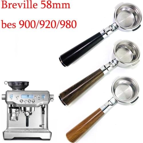 58mm Bottomless Portafilter For Breville BES900/920/980 Filter Coffee Stainless Steel Replacement Filter Basket Cafe Coffee tool