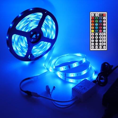 RGB LED Strip Light 12V 5050 SMD Color Changing Flexible LED Strip Remote Control LED Tape Lights with Power Supply EU/US/UK/AU