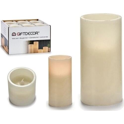 LED Candle Plastic Cream (7,5 x 15 x 7,5) LED