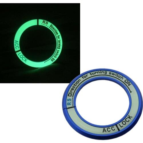Luminous Alloy Car Ignition Switch Sticker Key Ring Hole Cover Fit KIA Sportage R QL K2 K3 K5 KX5 IX35 Sorento