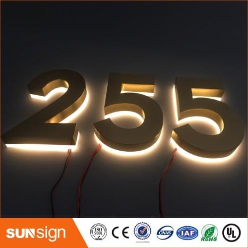 H 35cm Factory Outlet Outdoor backlit stainless steel LED 3D letter signage shopfront