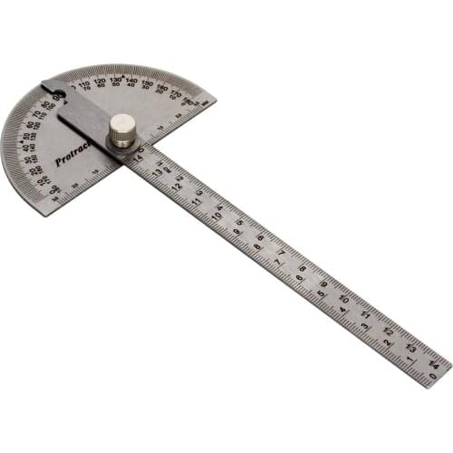 Utoolmart New Protractor Ruler 0-180 ° Stainless Steel Polished Angle Finder 90x150mm Protractor Adjustable Goniometer 1pcs