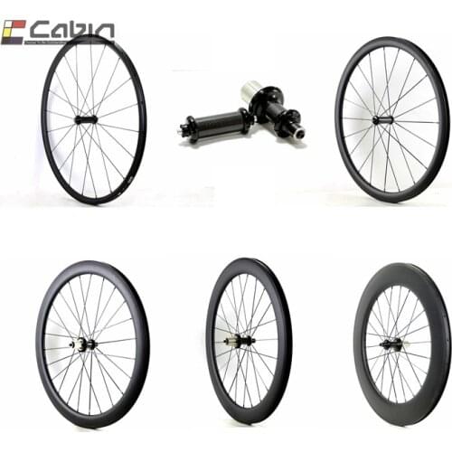 Velosa 700C 24/38/50/60/88mm road bike Carbon Wheels, Clincher/Tubular 23mm wdith Wheelset with R36 carbon fiber hubs