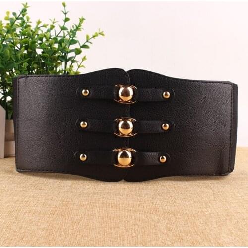 Fashion Knitted Elasticity Waist Female Belts For Women Cummerbund Good Quality Corset Bodycon Slim Black Wide waistbands dress