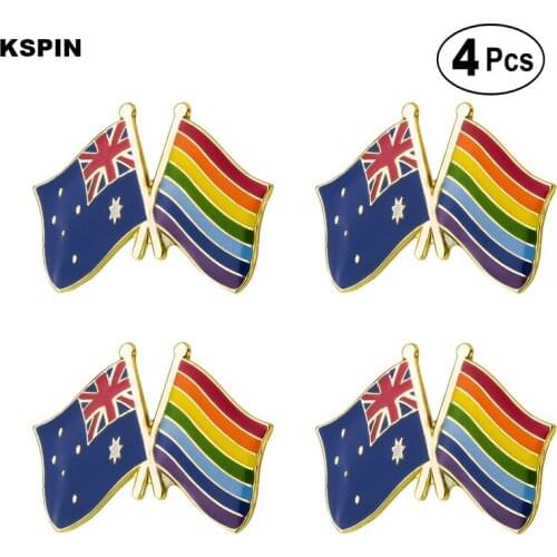 Rainbow Australia Friendship Flag Pin Lapel Pin Badge Brooch Icons 4pcs