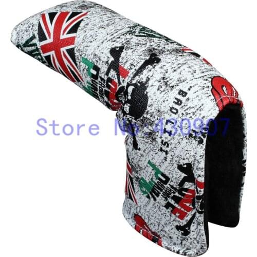 High Quality 1pc Golf Blade Putter Covers Skull Putter Cover UK Flag Headcover For Golf Scotty Cameron Putter