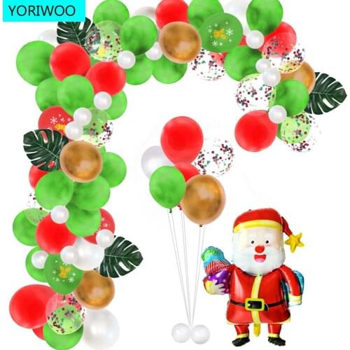104pcs Merry Christmas Balloons Garland Arch Happy Birthday Party Background Balloons Strip Chain Baby Shower Wedding Decoration