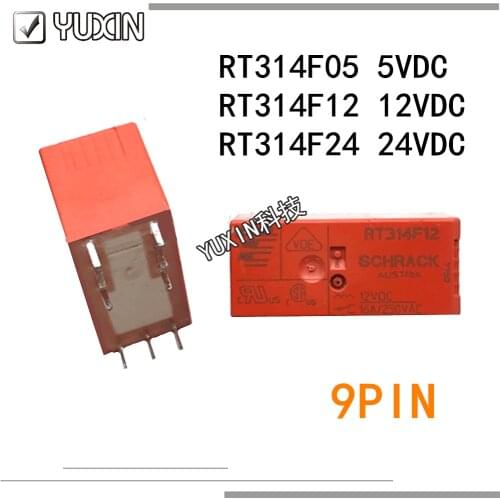 2PCS/lot 100%Original&New Signal relay RT314F05 5VDC RT314F12 12VDC RT314F24 24VDC RT314F12-12VDC 16A 250VAC 9PINS