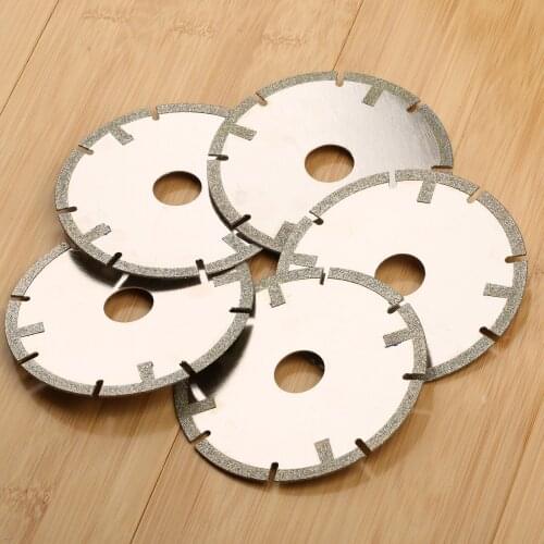 5Pcs 100mm 4" Diamond Coated 8 Segment Cut-Off Cutting Disc Circular Saw Blade Grinding Wheel for Glass Jewelry Making Craft DIY