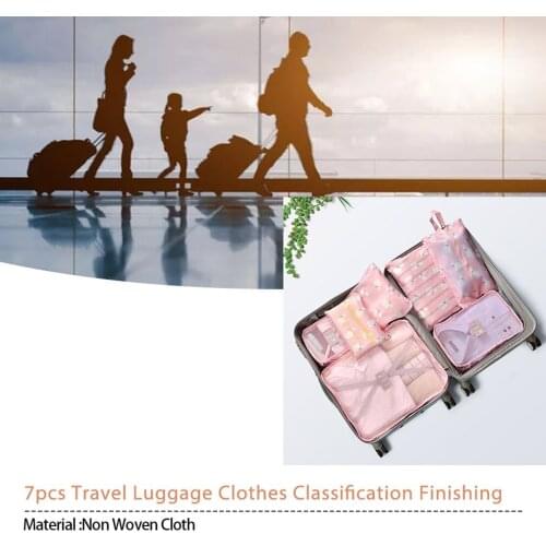 7pcs Travel Luggage Clothes Classification Finishing Storage Bag Set For Suitcase Clothing Sorting Organize Bag