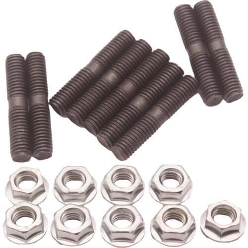 9x Exhaust Collector Nuts Thread M8x 40mm Length Turbo Metric