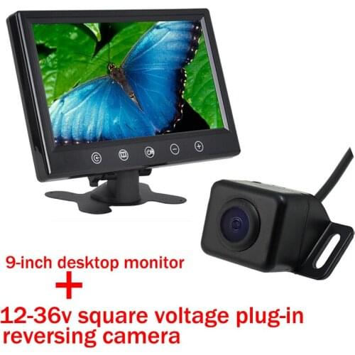 9" TFT Car Monitor With 12-24V Parking System 18.5/28 mm Reversing Camera Desktop 360 Degree 4/8/16 LED HD Display For Bus
