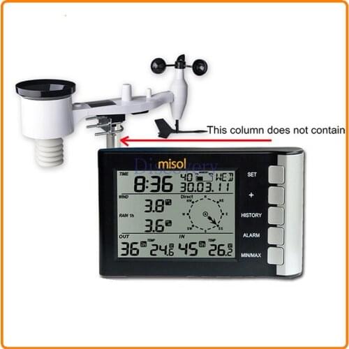 Wireless Weather Instrument Indoor Outdoor Temperature Humidity Rain Gauge Wind Direction and Speed Measuring Household Meteorol