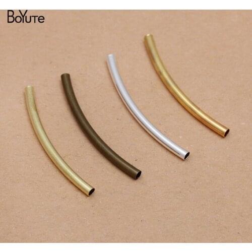 BoYuTe (200 Pieces/Lot) 2MM Outer Diameter 30-40-50MM Length Metal Brass Bend Tube Materials Hand Made DIY Jewelry Accessories