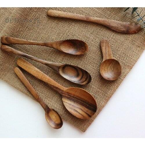Wood Condiment Scoop Flatware Coffee Tea Small Mini Sugar Milk Spoon Salt Wood Soup Spoons Cooking Tools Kitchen Gadgets #L