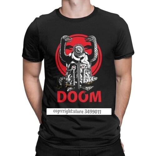 DOOM T Shirt Men Premium Cotton Vintage Tops T Shirt Retro Game Conan Barbarian Thulsa Snake Cult Tshirts Camisas Tops