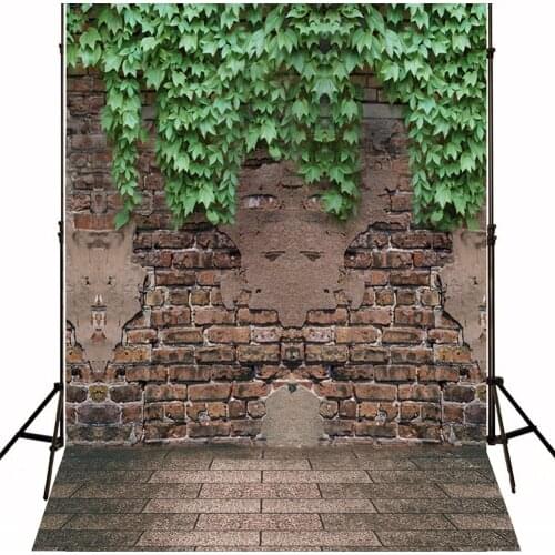 10x10 Green Tree Leaves Photography Background Backdrop Wedding Vintage Brick Wall Wedding Backgrounds Backdrops for Photo Props