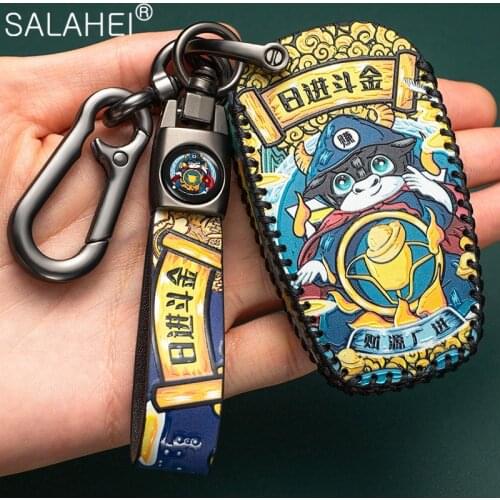 Fashion Leather Car Remote Key Cover Case Holder For Lincoln MKC MKZ MKX 2017 2018 2019 Navigator Nautilus Key Shell Accessories