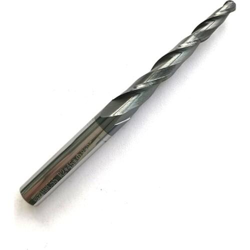 1pc HRC55 R2.0*D8*45*85L*2F Tungsten solid carbide Coated Tapered Ball Nose End Mills taper and cone endmills