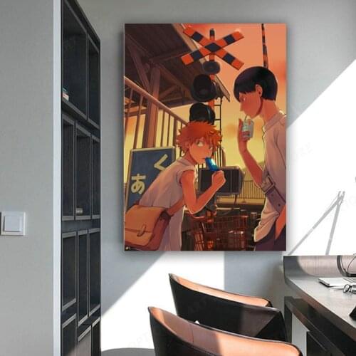 2021 Hot Japan Anime Haikyuu!! Volleyball Boy Cartoon Painting Anime Posters Wall Decoration mural